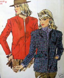 7802 VOGUE 70s SMART 1 BUTTON POCKET JACKET SO EZ PATTERN 8,12